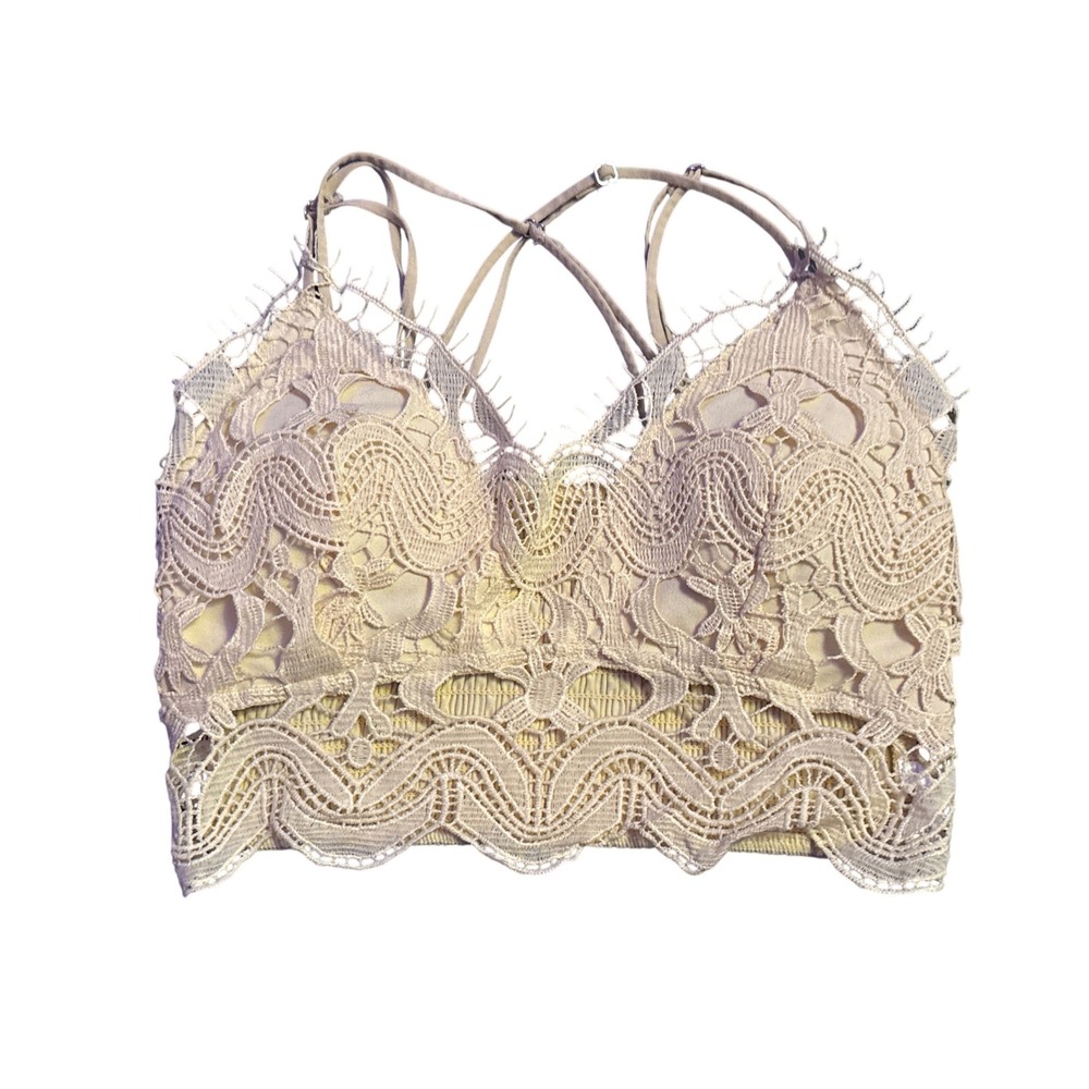 True by rue21 Butter Yellow Lace Strappy Bralette Crop Top Size S